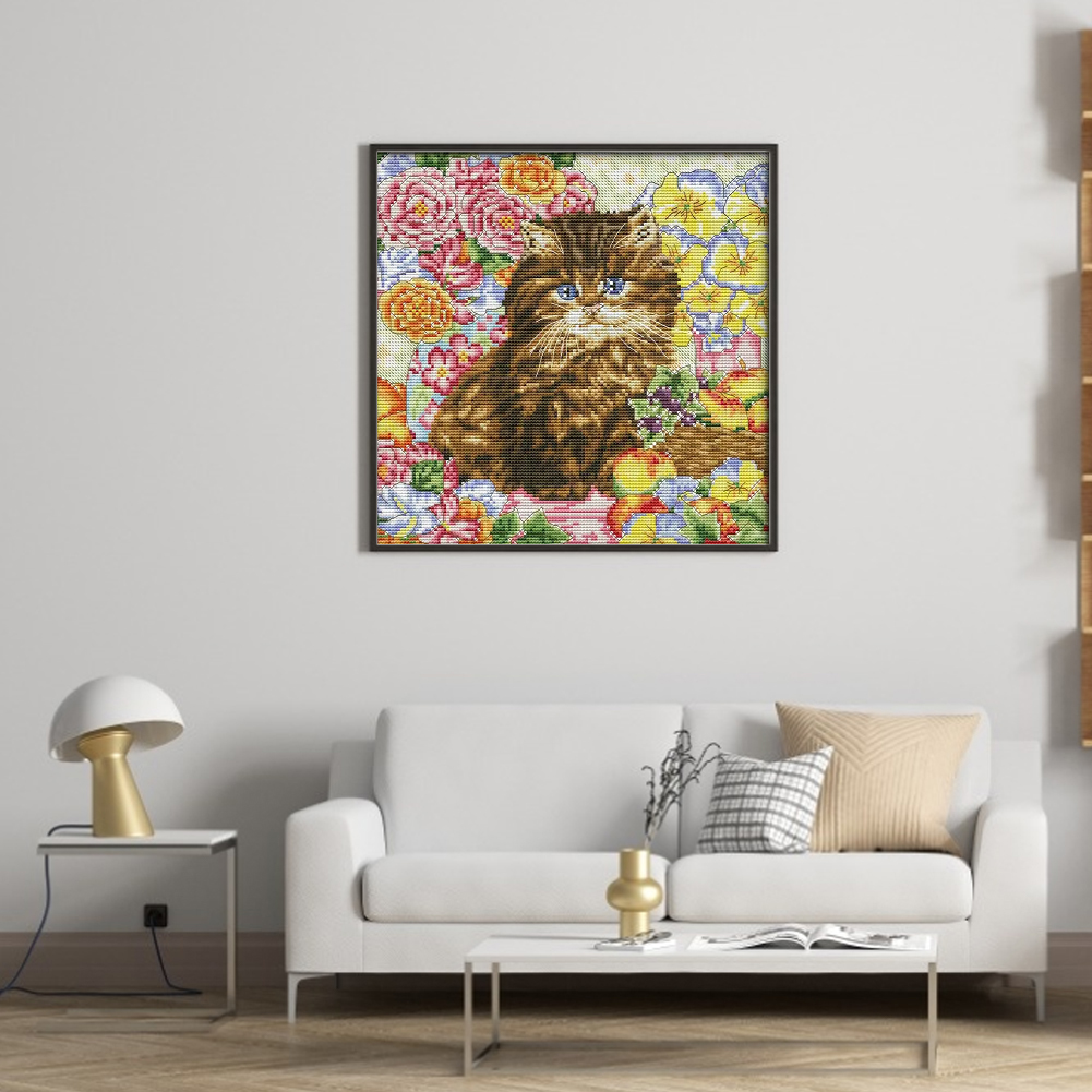 thumbnail image 5 of Kit Punto Cruz Con Gato Hilo Algodón Ecológico Bordado 14CT 30x30cm, 5 of 10