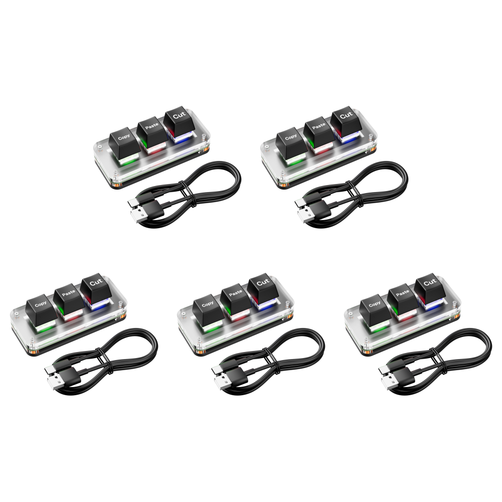 thumbnail image 2 of Teclado RGB Mini Cut Copy Paste para Juegos USB Tipo C 3 Teclas, 2 of 5