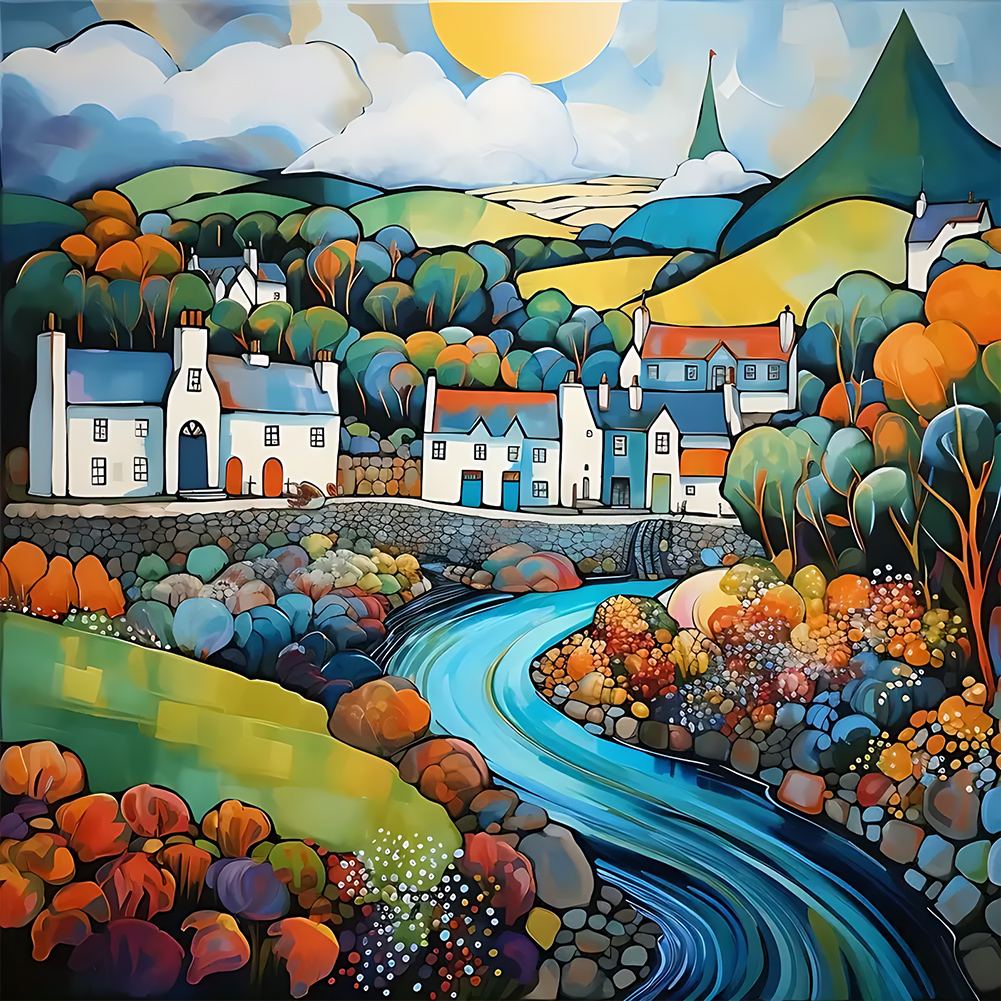 thumbnail image 2 of 5D DIY Taladro Diamante Pintura Casa Kit Del Arte 30x30cm, 2 of 10