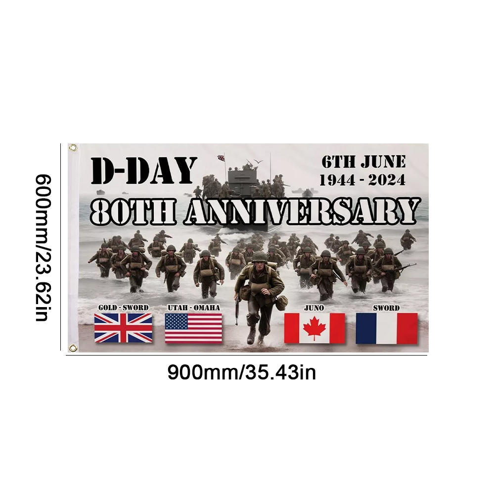 thumbnail image 5 of Del 80 aniversario D-DAY para interiores y exteriores 5 pies x 3, 5 of 10