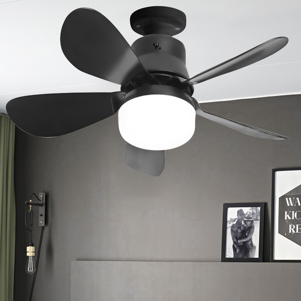 thumbnail image 5 of Ventilador de techo Likrtyny 30 W con Bombilla LED 3 Velocidades control Remoto Pequeño Negro, 5 of 10