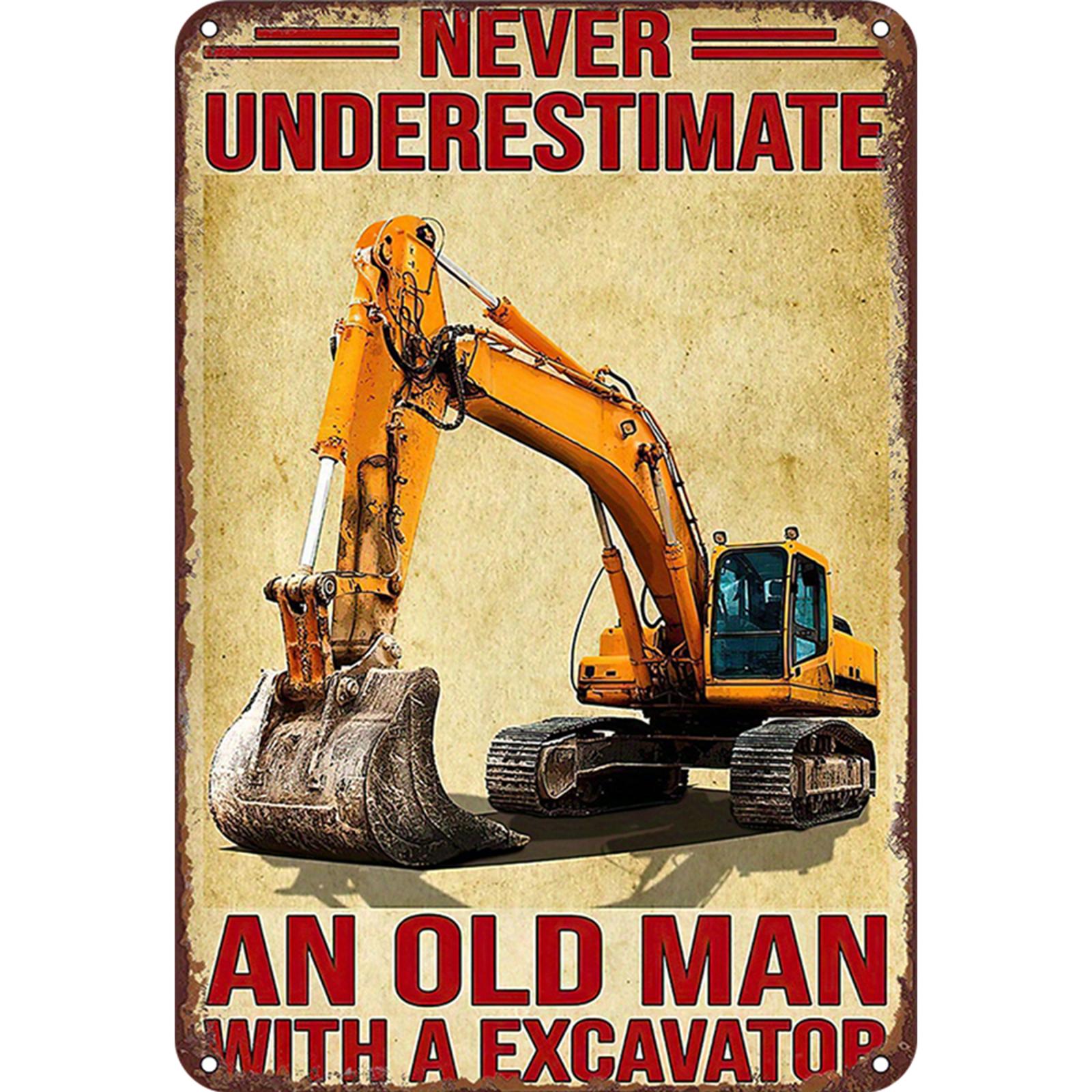 thumbnail image 2 of Excavadora Placa Metal Vintage Pintura Hierro Rectangular Artística Pared 20x30cm, 2 of 10
