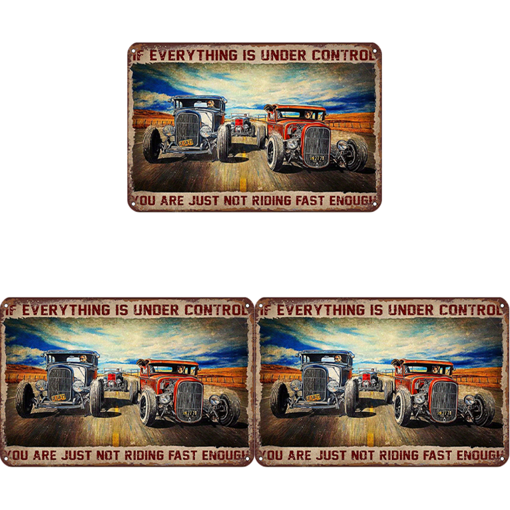 thumbnail image 2 of Placa Metal Vintage para Coche Pintura Hierro Rectangular Arte Pared Bar El 40x30cm, 2 of 6