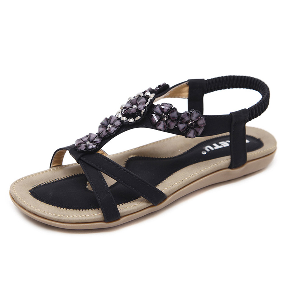 thumbnail image 3 of Zapatos Verano Sandalias Vestir Bohemio Punta Abierta Diamantes Imitación Sólido para Mujer, 3 of 10