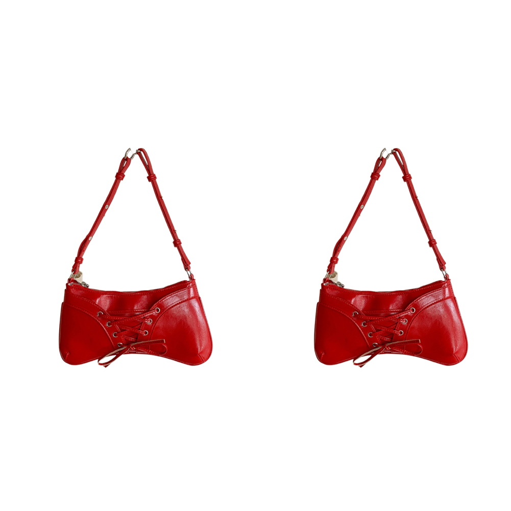thumbnail image 2 of Bolso Bandolera Con Lazo Cruzado Cuero PU para Mujer () Rojo, 2 of 9