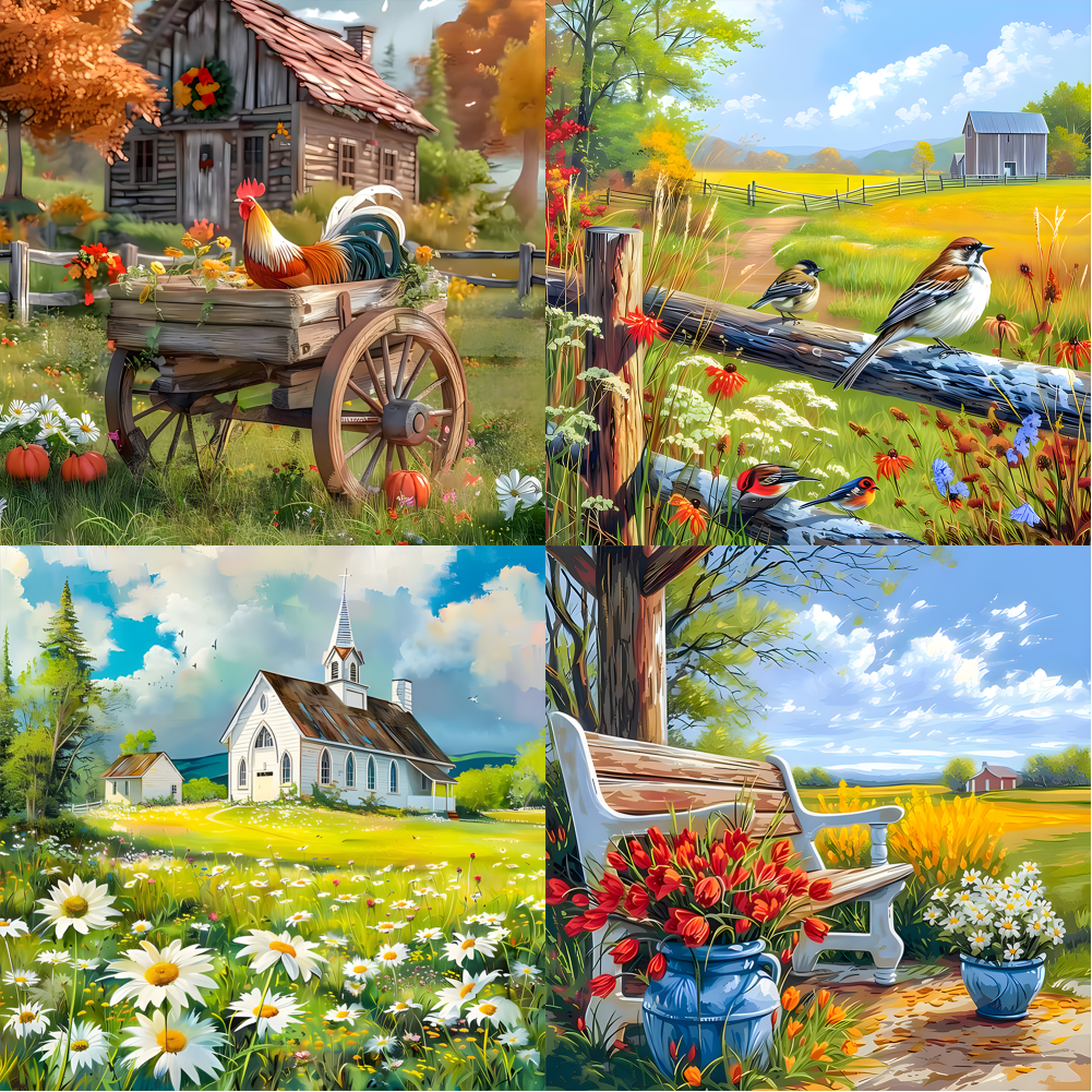 thumbnail image 2 of 5D DIY Paisaje Pueblo Del Arte 30x30cm, 2 of 10