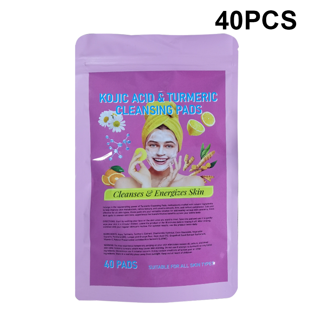 thumbnail image 4 of Almohadillas Limpiadoras Cúrcuma Y Ácido Kójico 40 Uds. Exfoliantes Desobstruyen Los Poros para La Cara El Cuerpo, 4 of 7