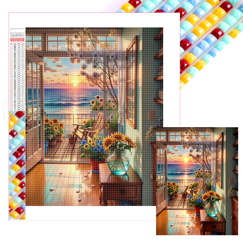 thumbnail image 2 of Con Cuentas Cuadradas 5D DIY Paisaje Exterior Del Arte 35x45cm, 2 of 10