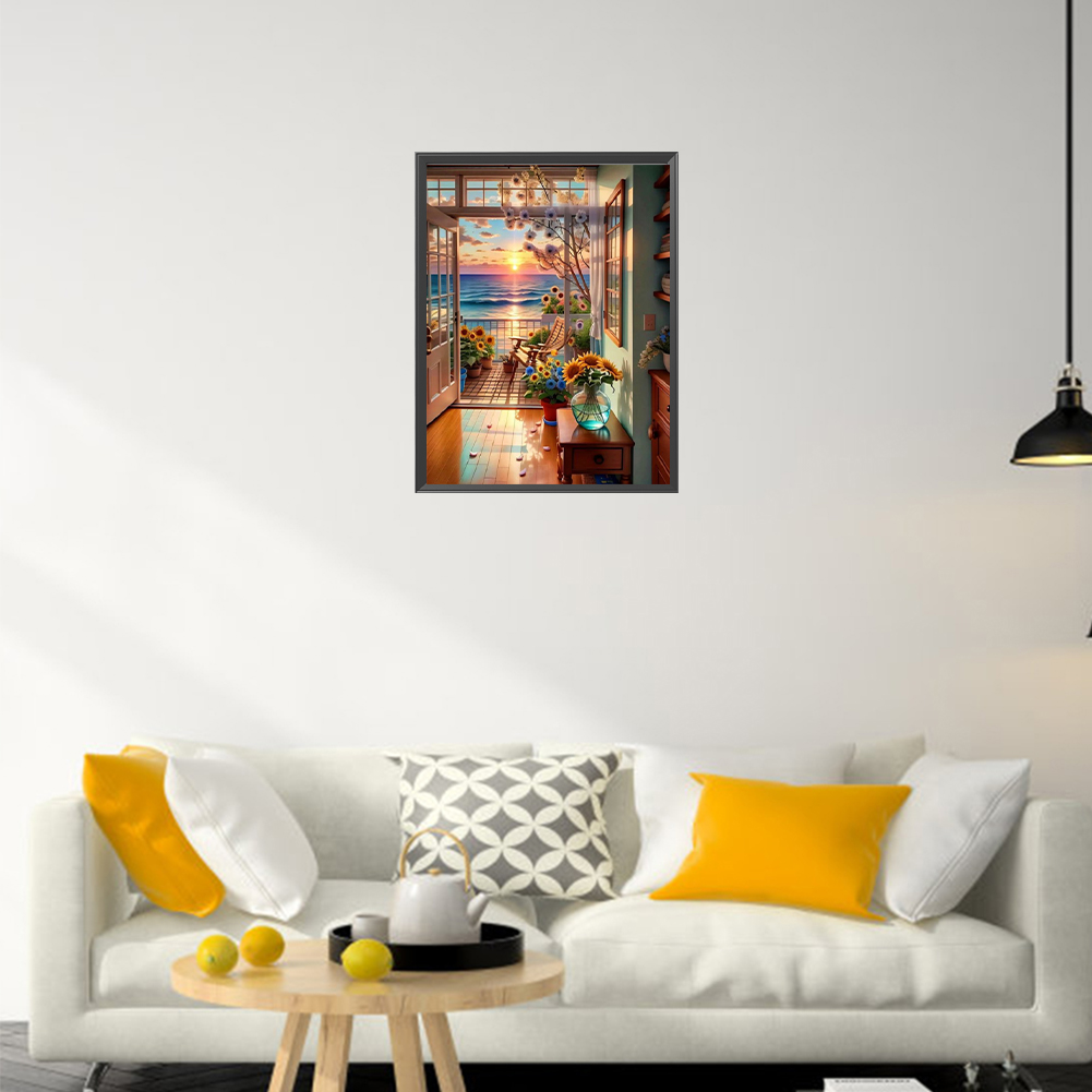 thumbnail image 4 of Con Cuentas Cuadradas 5D DIY Paisaje Exterior Del Arte 35x45cm, 4 of 10