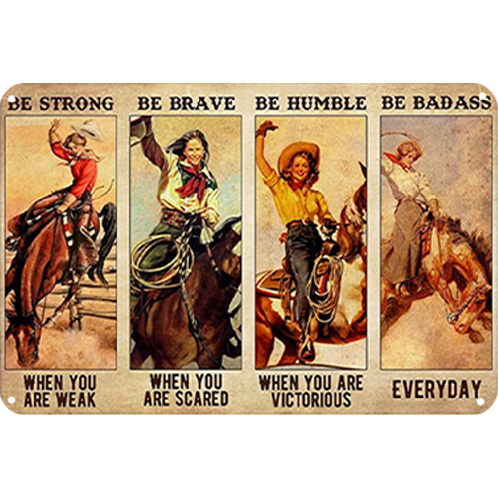 thumbnail image 2 of Placa Metal Vintage Vaquera Pintura Hierro Rectangular Arte Pared Del 30x20cm, 2 of 10