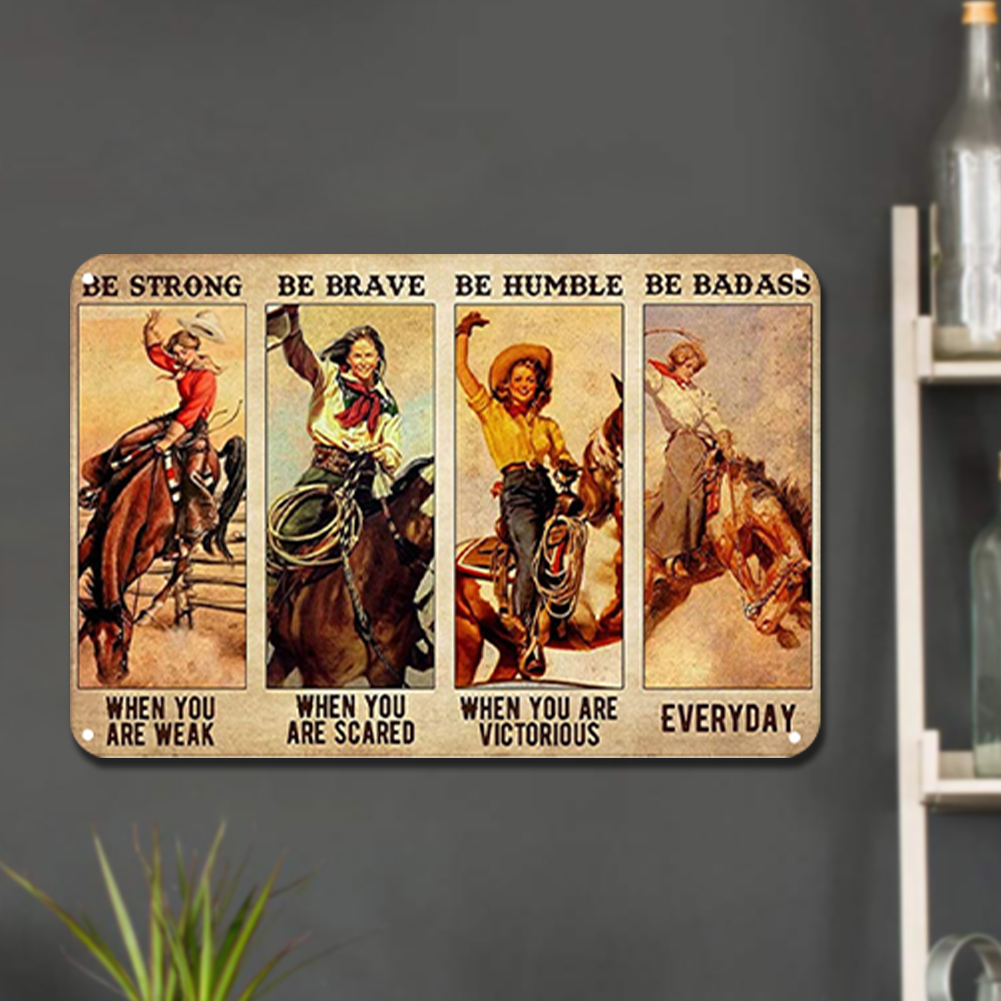 thumbnail image 4 of Placa Metal Vintage Vaquera Pintura Hierro Rectangular Arte Pared Del 30x20cm, 4 of 10