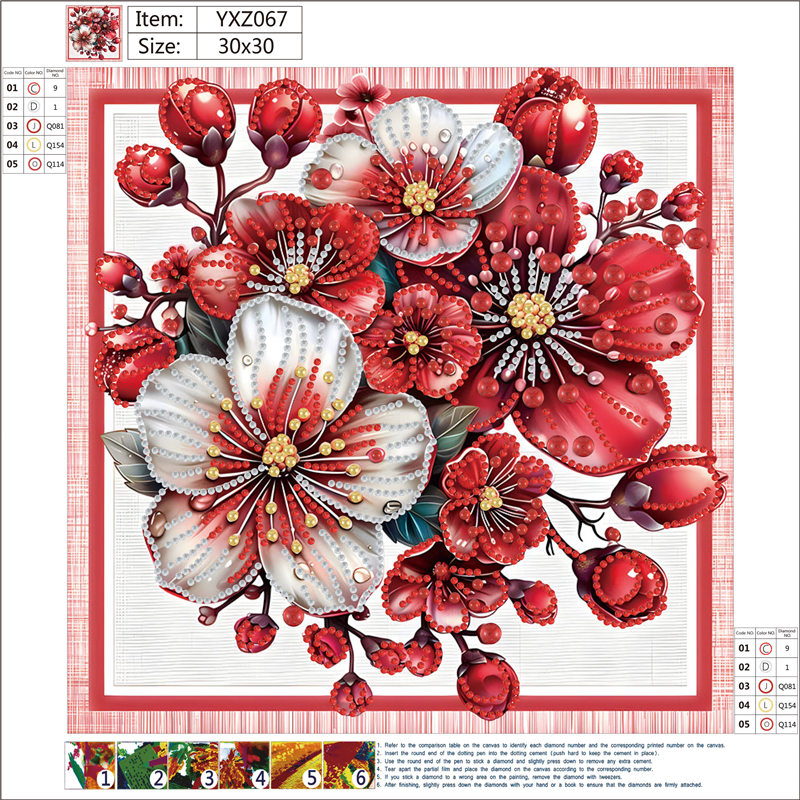 thumbnail image 2 of Kit Con Forma Especial Parcial DIY 5D Flores 30x30cm, 2 of 2