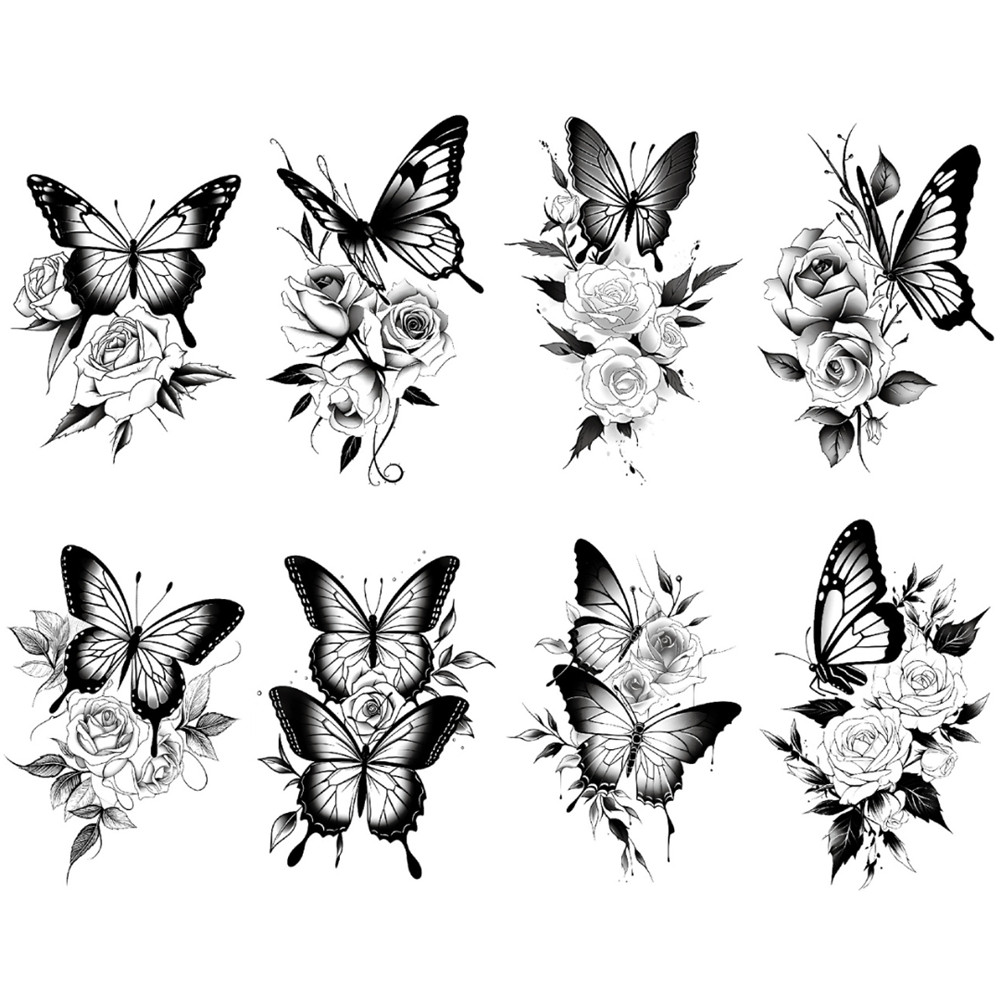 thumbnail image 2 of Pegatina tatuaje corporal Likrtyny 8 Uds serie Animal mariposa 190*120mm, 2 of 2