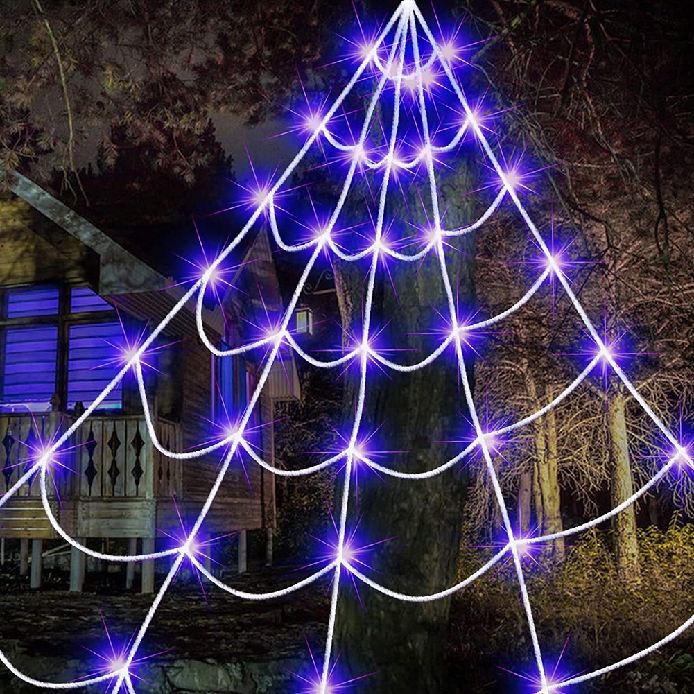 thumbnail image 3 of Telaraña Halloween Luces LED Luminosa Impermeable 8 Modos Cgtredaw, 3 of 10