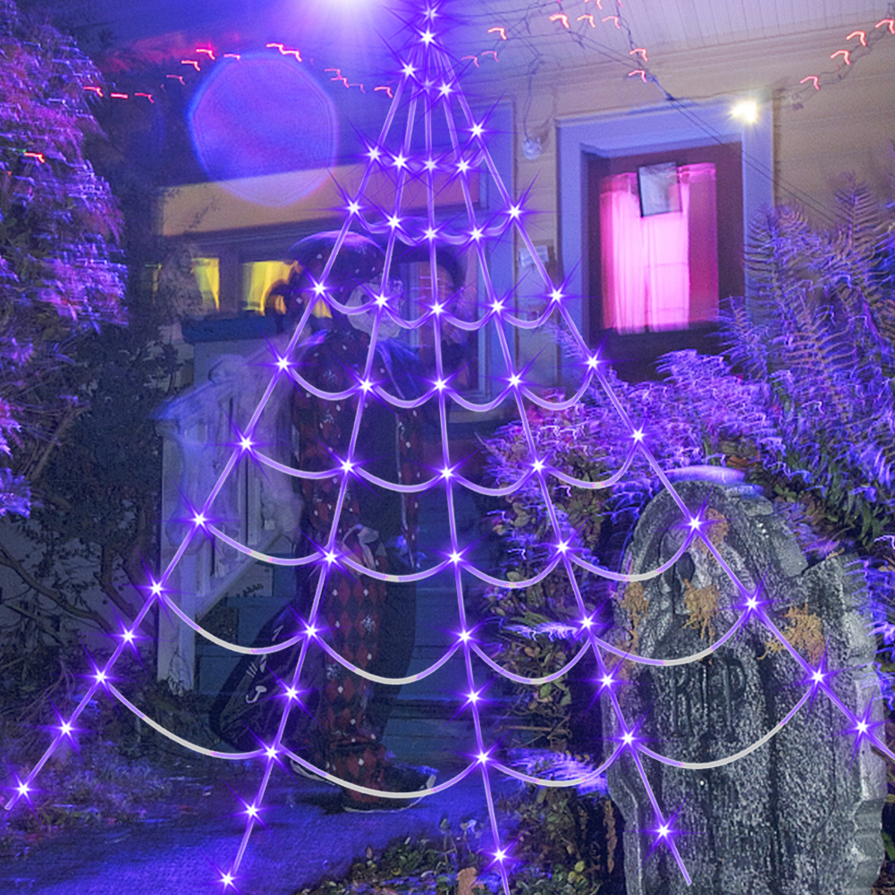 thumbnail image 4 of Telaraña Halloween Luces LED Luminosa Impermeable 8 Modos Cgtredaw, 4 of 10