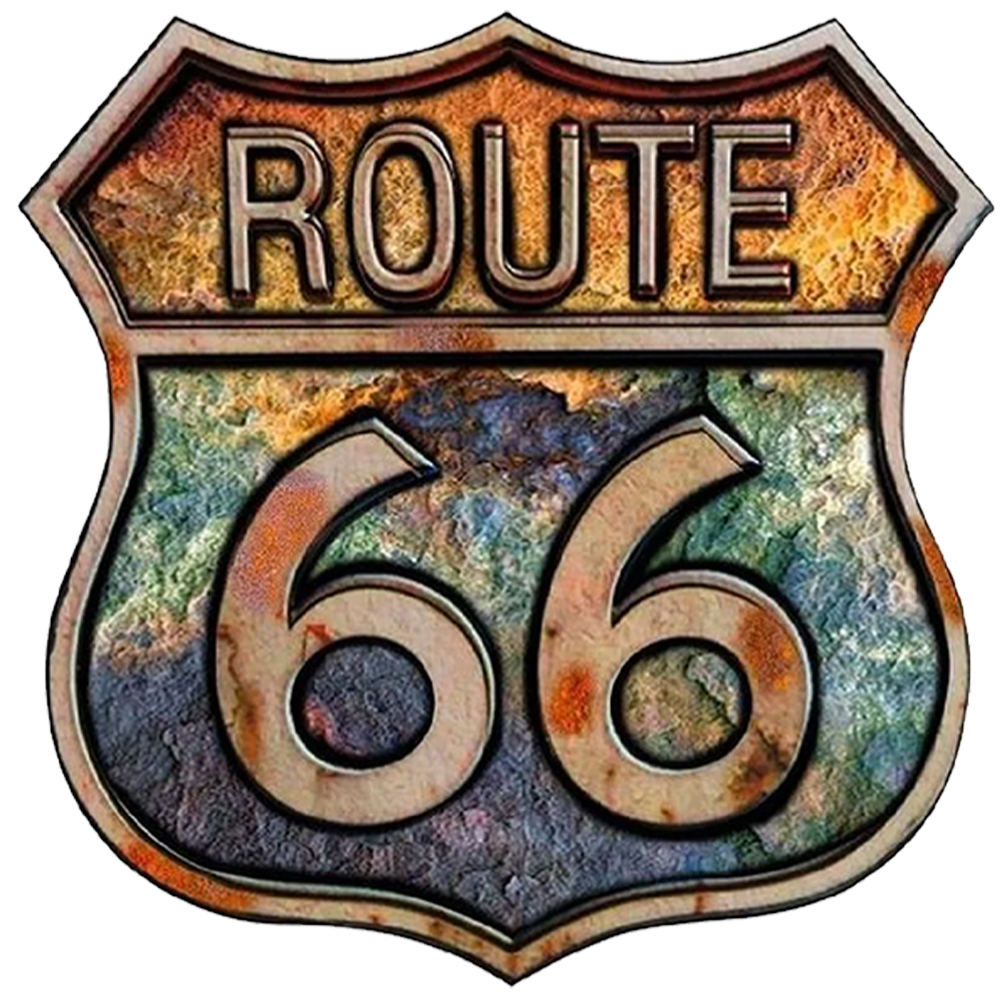 thumbnail image 2 of Placa Metal Vintage Escudo Ruta 66 Pintura Hierro Arte Pared Bar 30x30cm, 2 of 10