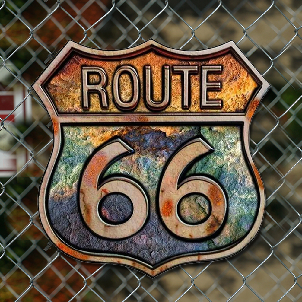 thumbnail image 4 of Placa Metal Vintage Escudo Ruta 66 Pintura Hierro Arte Pared Bar 30x30cm, 4 of 10