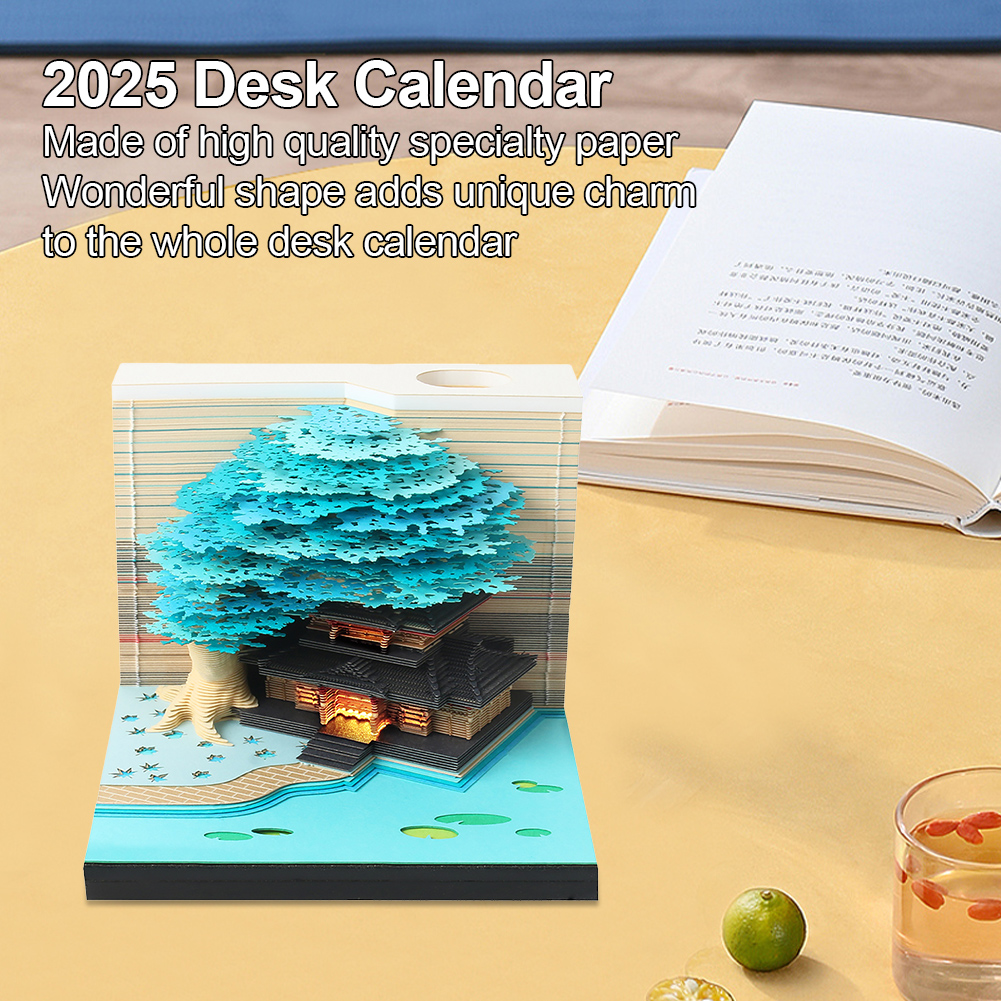 thumbnail image 5 of Calendario Escritorio 2025 La Libreta Del Arte Papel 3D Desprendible Con LED Decorativa para, 5 of 10