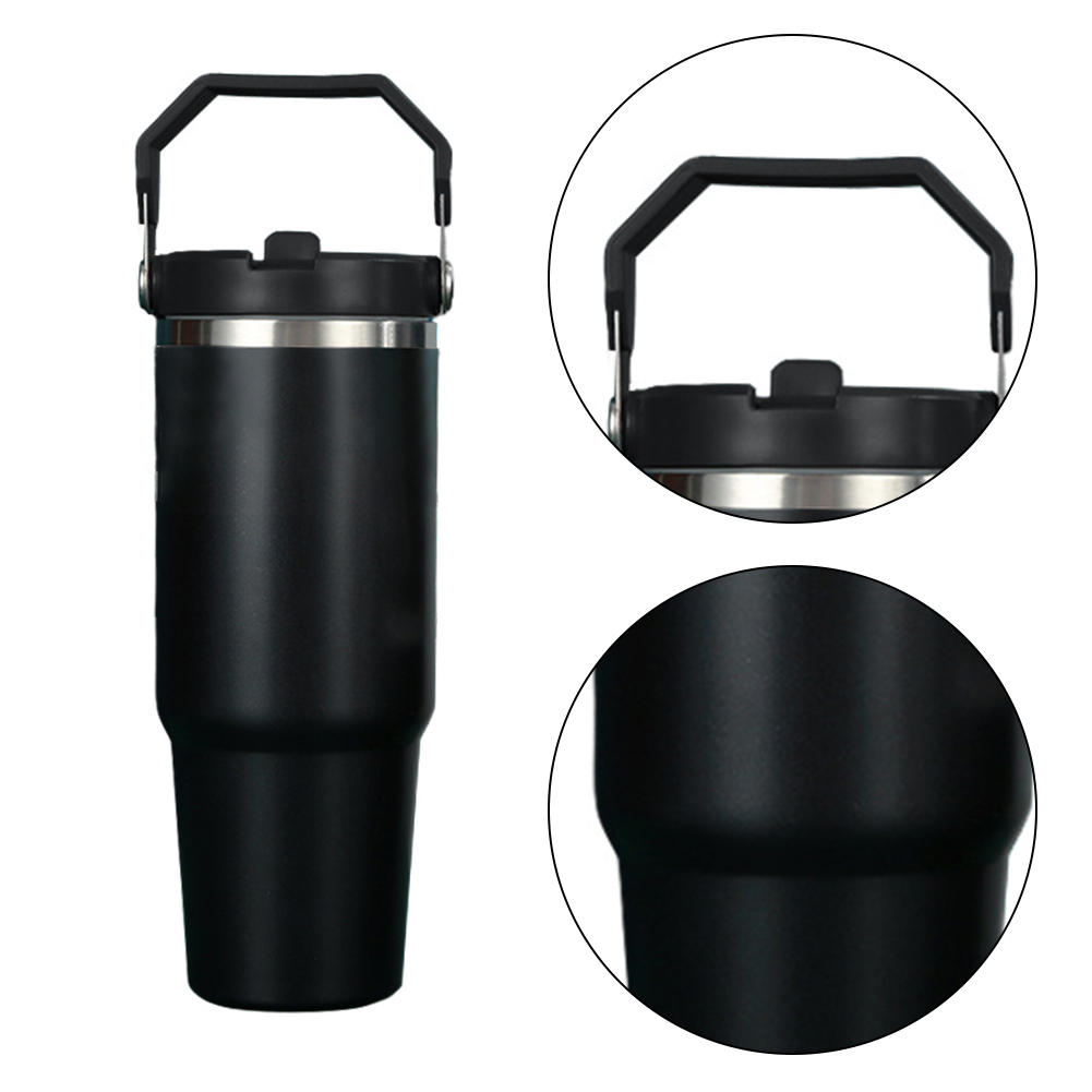 thumbnail image 2 of (Negro 30oz) Paja Acero Inoxidable 304 Hielo para Coche [con Diamante Pajita Única] (Negro 30oz), 2 of 2
