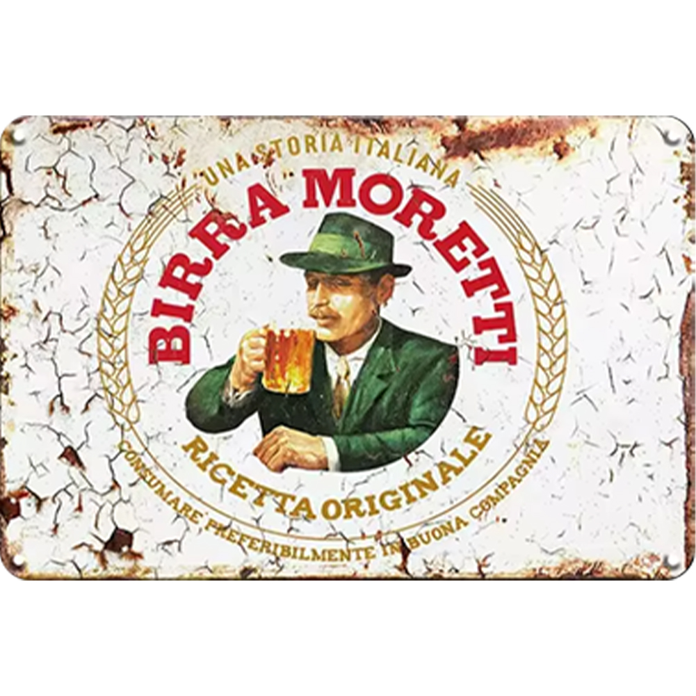 thumbnail image 1 of Chapa metal Vintage Likrtyny Birra Moretti Rectangular 40x30cm, 1 of 10