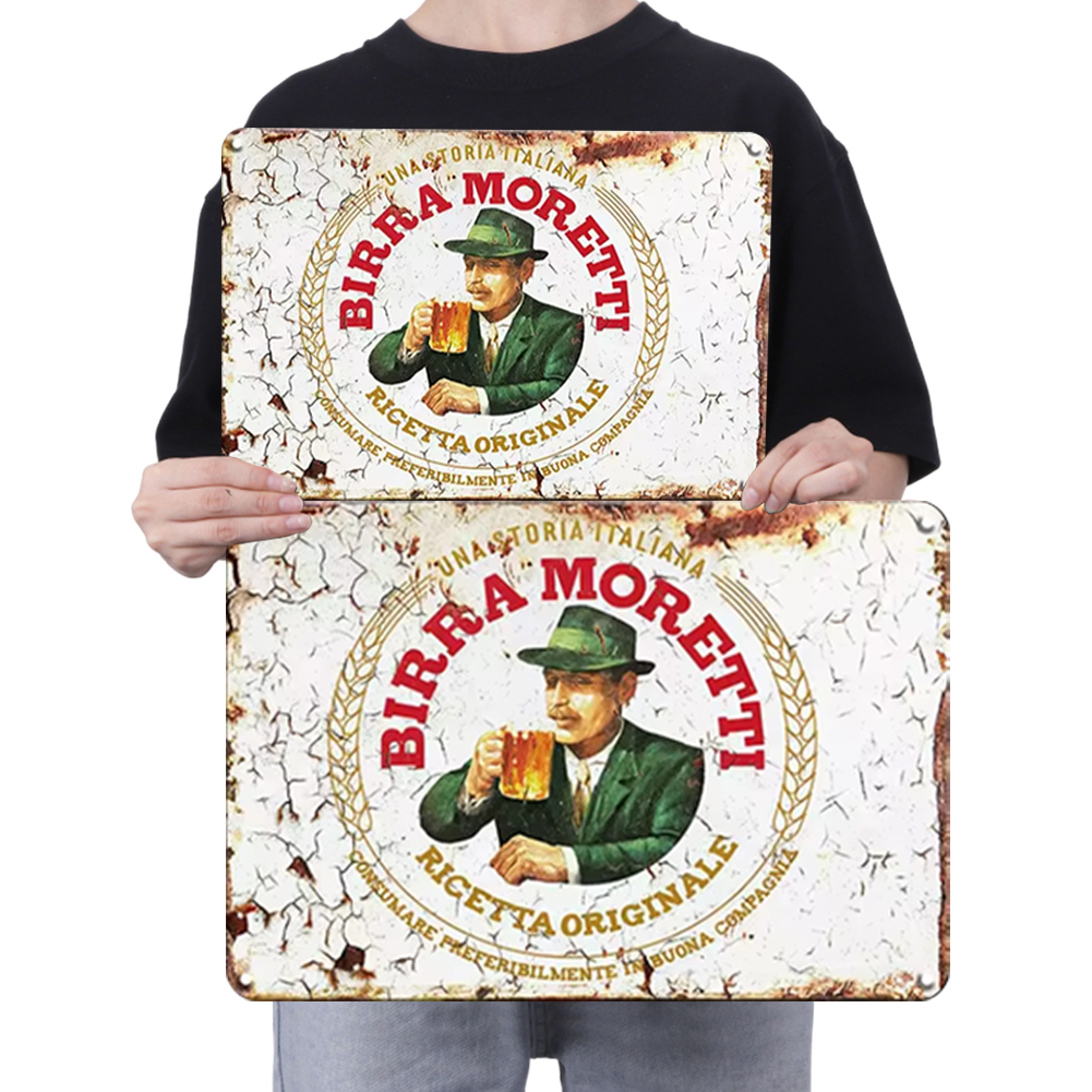 thumbnail image 3 of Chapa metal Vintage Likrtyny Birra Moretti Rectangular 40x30cm, 3 of 10