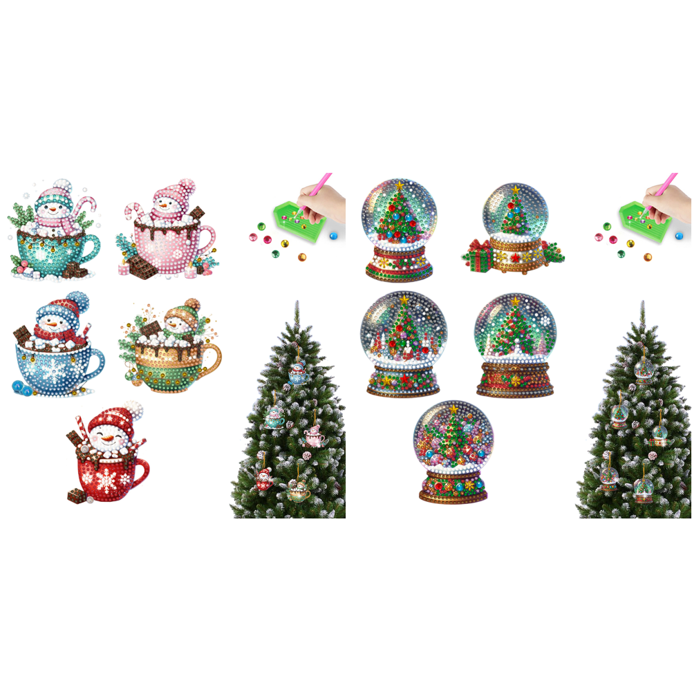 thumbnail image 2 of 5 Uds Acrílico Forma Especial Muñeco Nieve Postre 5D DIY Diamante Arte, 2 of 9