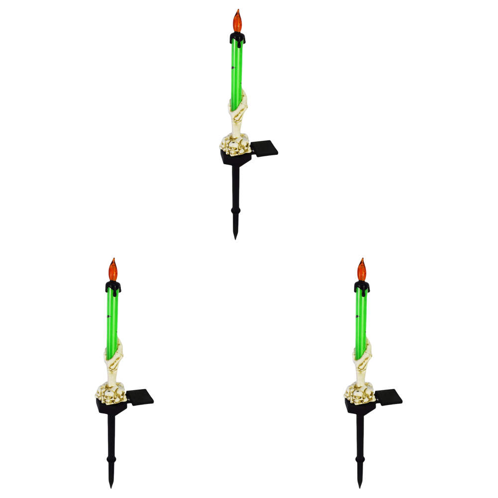 thumbnail image 2 of Lámpara Vela Con Soporte Manos Esqueleto Solar Halloween Impermeable (1 Unidad) Color Verde, 2 of 2
