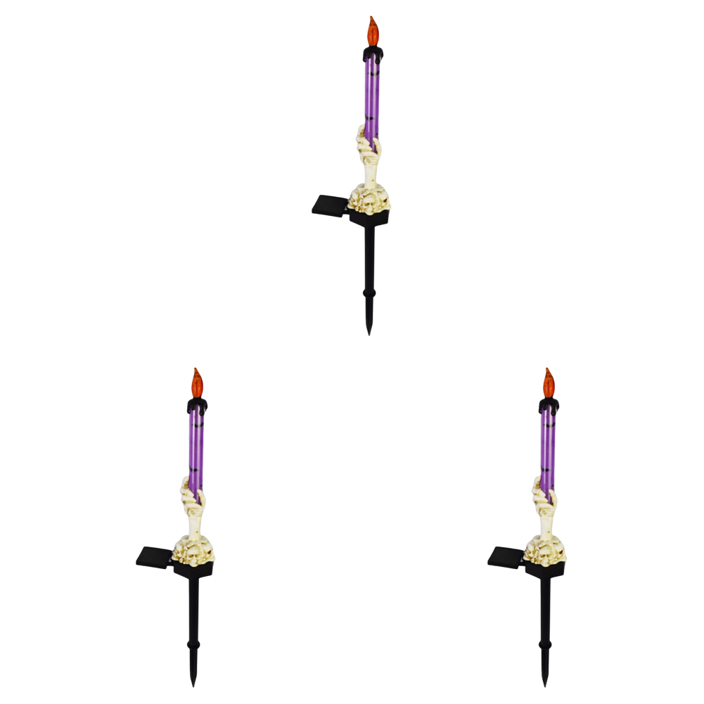 thumbnail image 2 of Lámpara Vela Con Soporte Manos Esqueleto Solar Halloween Impermeable (1 Unidad) Color Morado, 2 of 2
