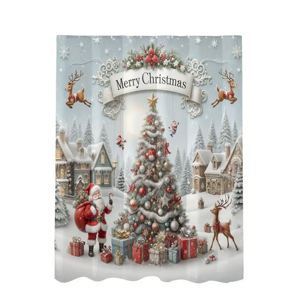 thumbnail image 3 of Cortina de Baño Decorativa Ndcxsfigh Papá Noel 256666 1ud, 3 of 10