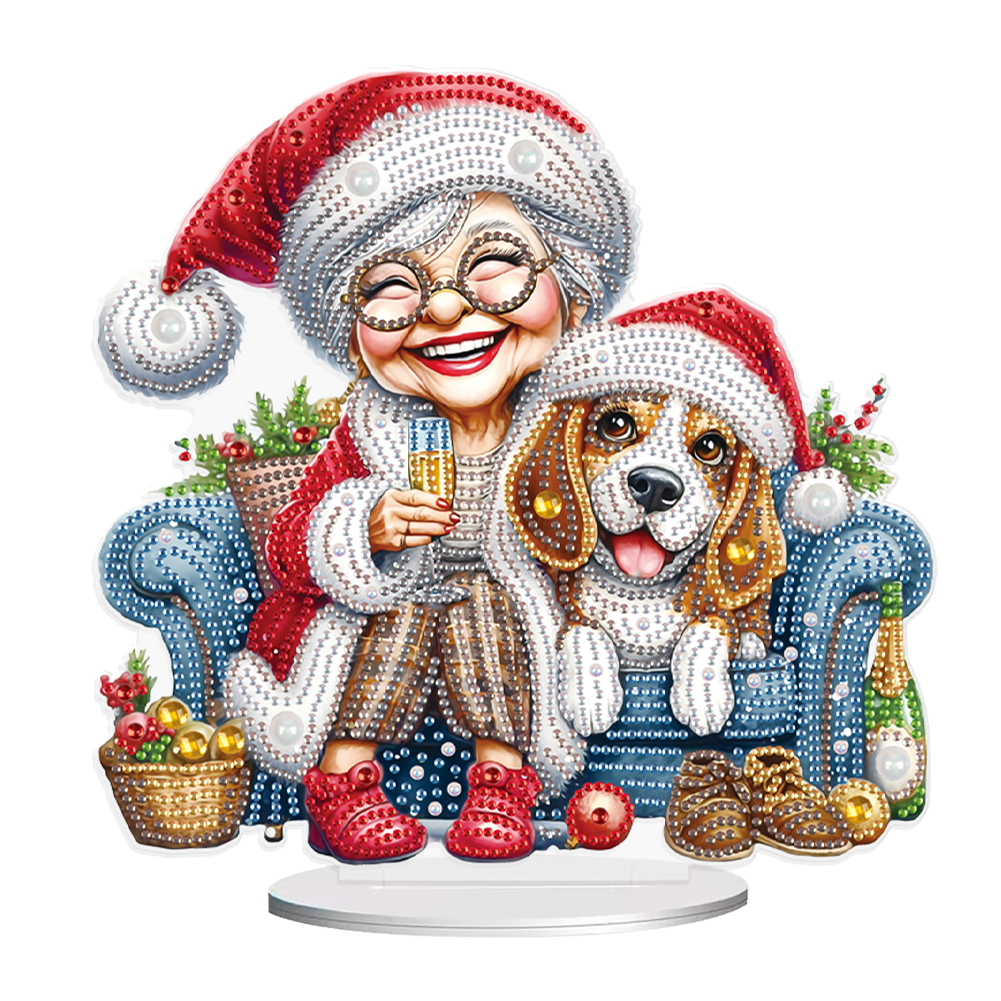 thumbnail image 2 of Pintura de diamantes Likrtyny decoraciones escritorio Navidad Abuela mesa, 2 of 10