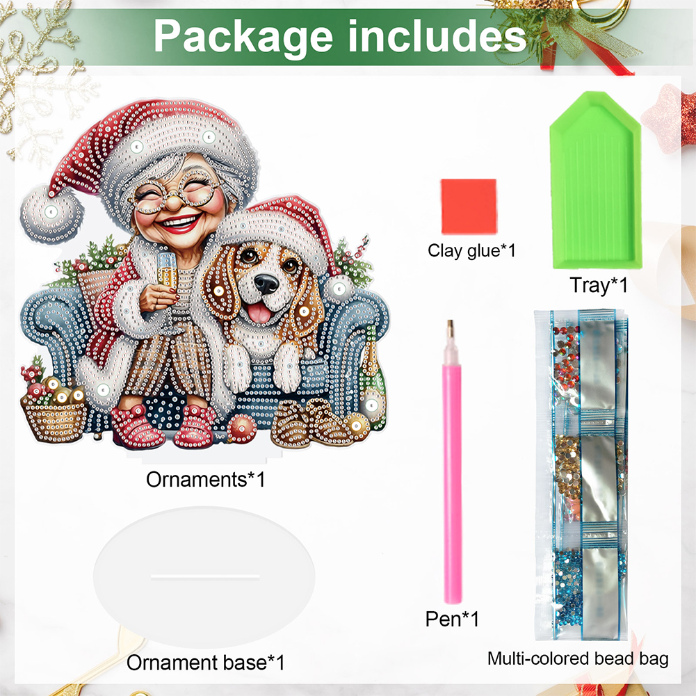 thumbnail image 3 of Pintura de diamantes Likrtyny decoraciones escritorio Navidad Abuela mesa, 3 of 10