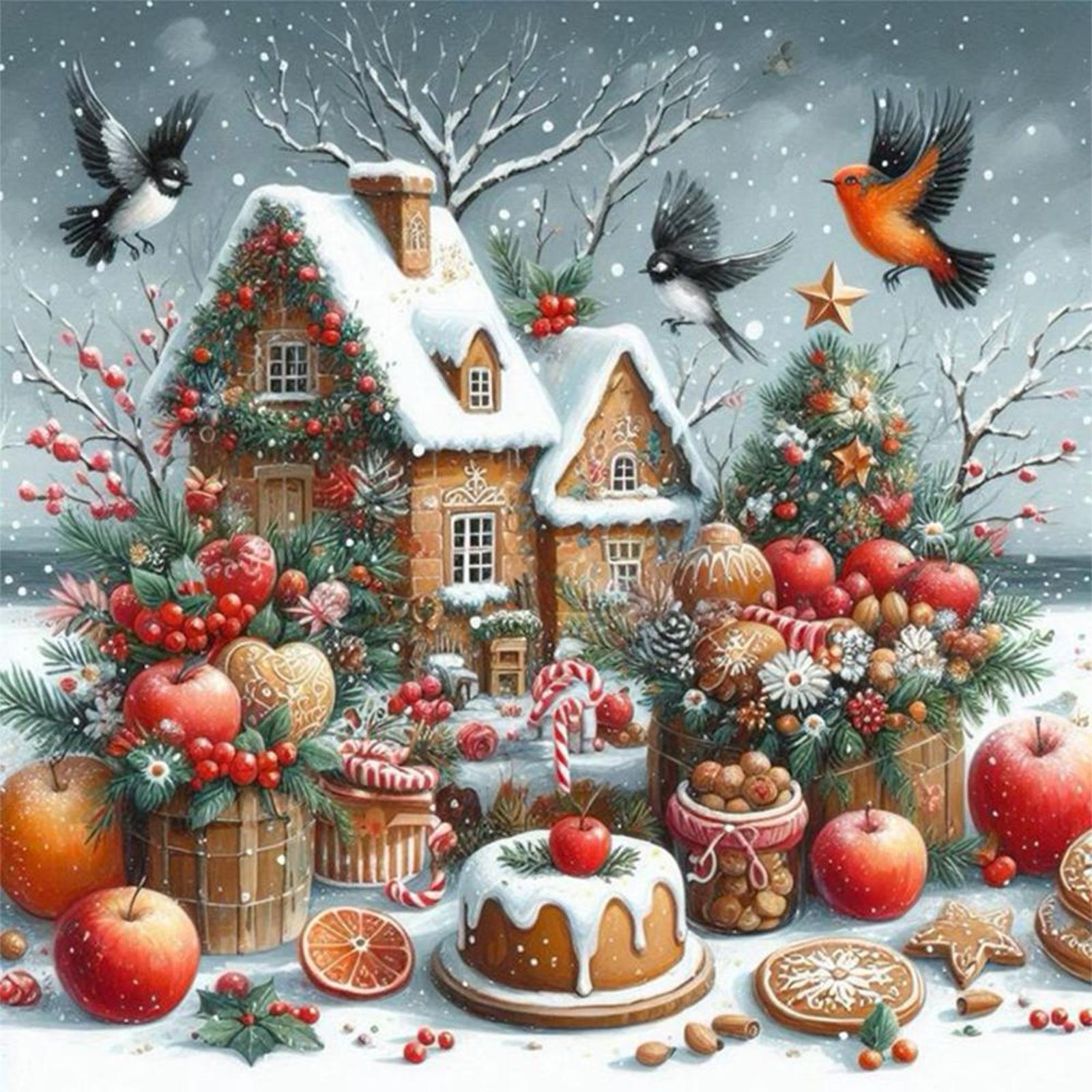 thumbnail image 4 of Hilo Algodón Ecológico Bordado Punto Cruz Casa Navidad Impreso 11CT 50x50cm, 4 of 10