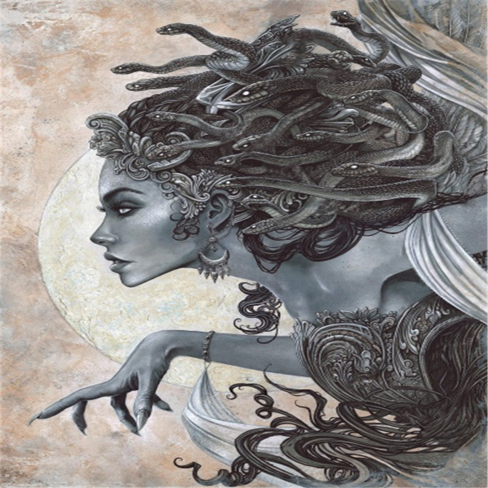 thumbnail image 3 of Kit 5D DIY Con Cuentas Cuadradas Completas Taladro AB Parcial Medusa 45x65cm, 3 of 10