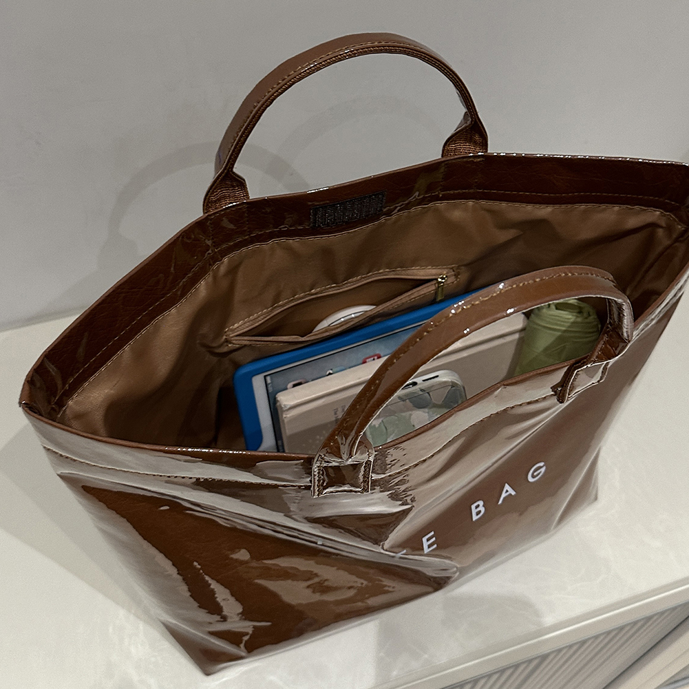 thumbnail image 3 of Bolso Mano para Mujer Y Hombre Con Bolsillo Interior Viajes Compras (café Claro), 3 of 10