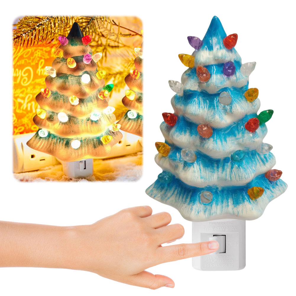 thumbnail image 5 of Nocturna para Navidad Con Lámpara Bombillas Multicolores Resina Enchufe Giratorio 360 ​​grados Interruptor Encendido/apagado Baño Y, 5 of 10