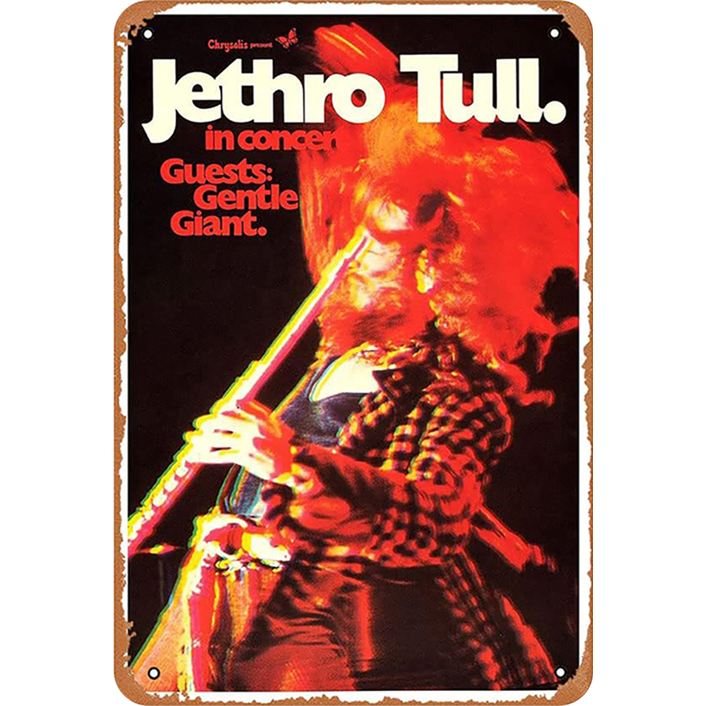 thumbnail image 2 of Chapa Metal Vintage Jethro Tull Pintura Hierro Rectangular Pared 30x40cm, 2 of 10
