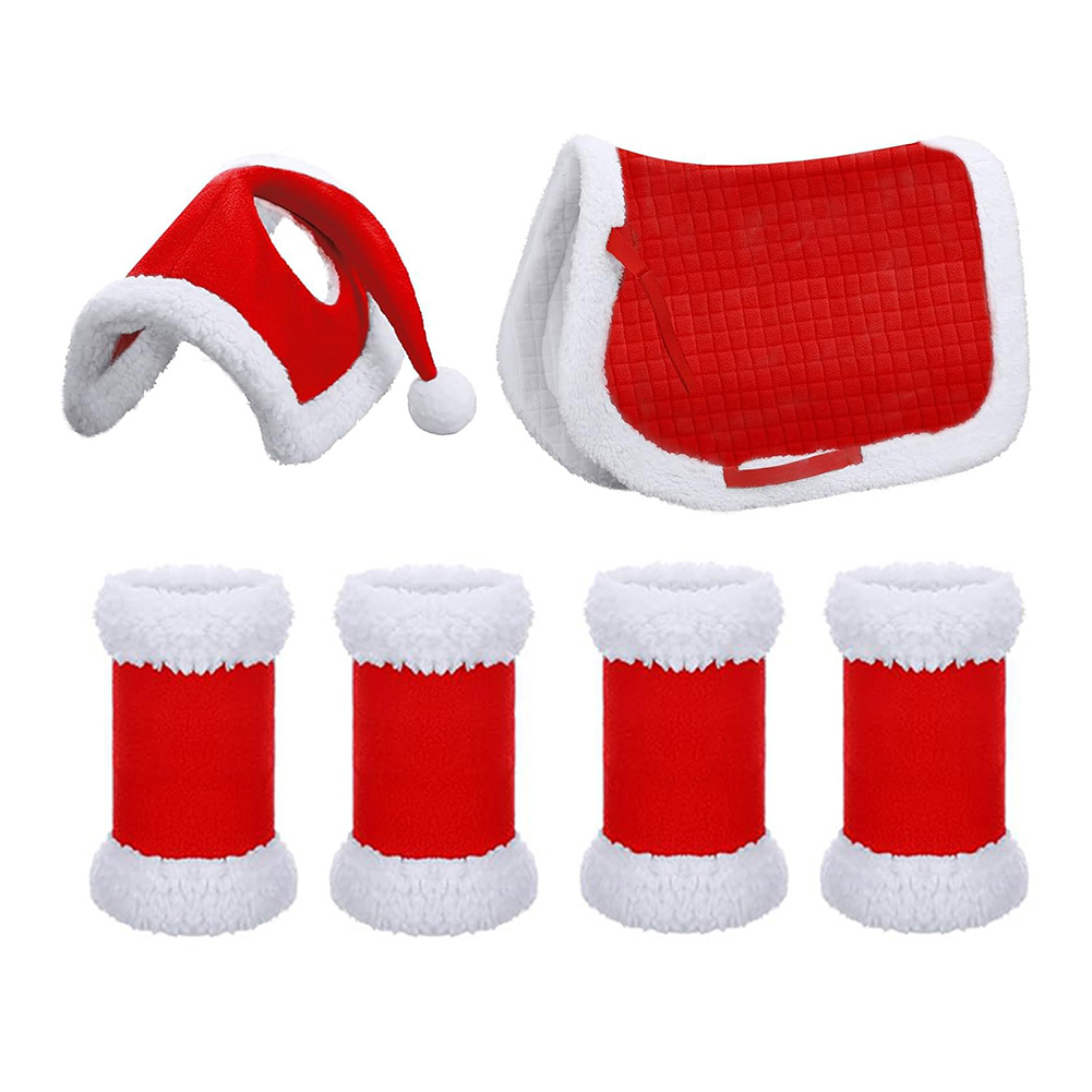 thumbnail image 2 of Santa Saddle Pads Wraps 6pcs Navidad Con Adornos Piel Sintética, 2 of 10