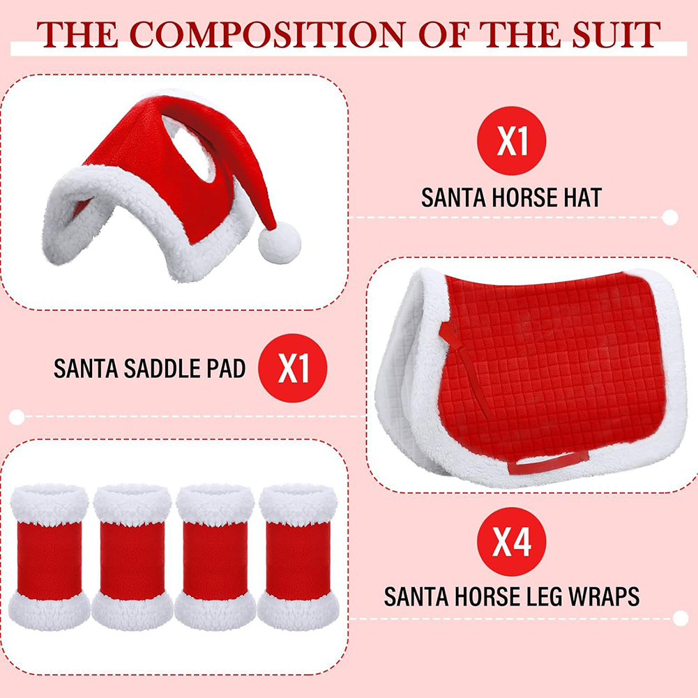 thumbnail image 4 of Santa Saddle Pads Wraps 6pcs Navidad Con Adornos Piel Sintética, 4 of 10