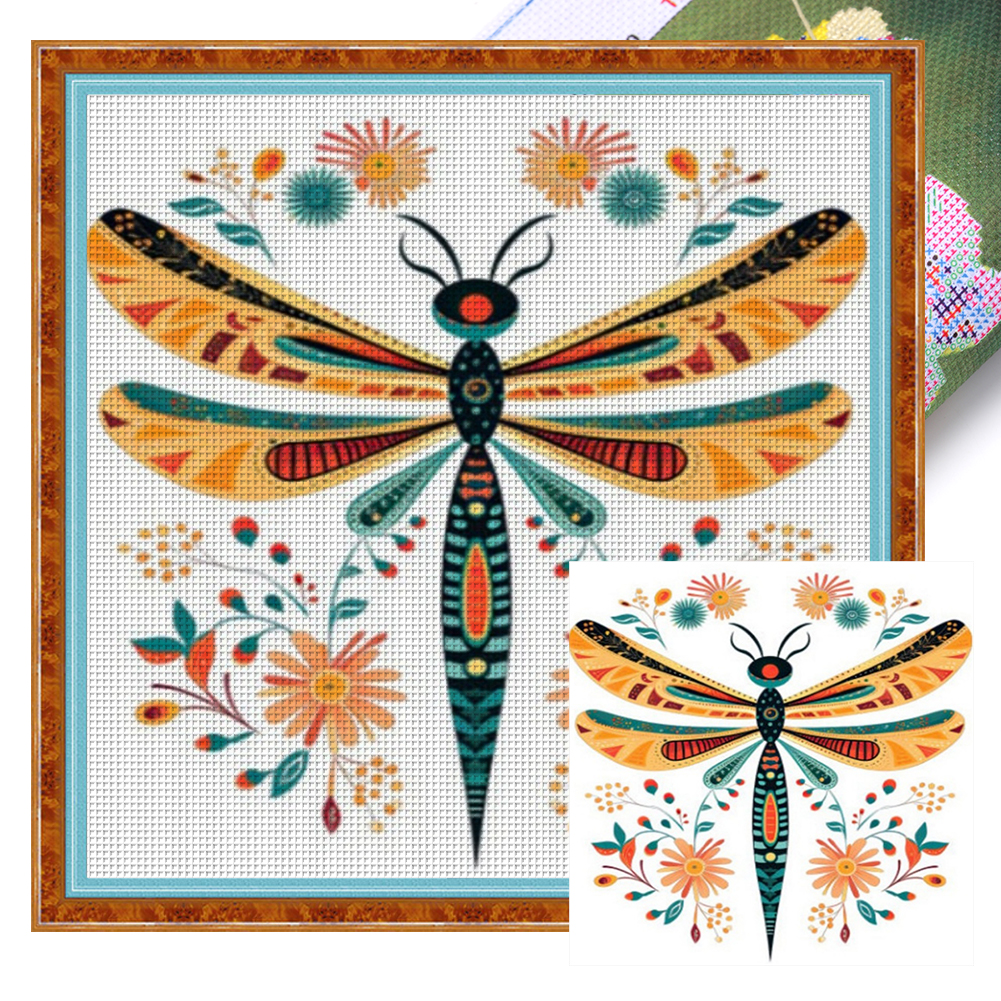 thumbnail image 2 of Kit Punto Cruz Con Libélula Hilo Algodón Ecológico Bordado 11CT 50x50cm, 2 of 10