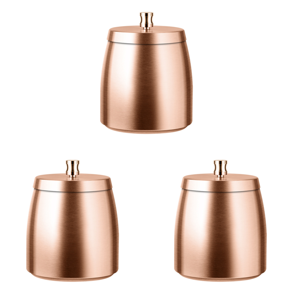 thumbnail image 1 of Cenicero A Prueba Viento Inodoro Sin Humo Con Tapa Bandeja Mesa Metal (oro Rosa), 1 of 5