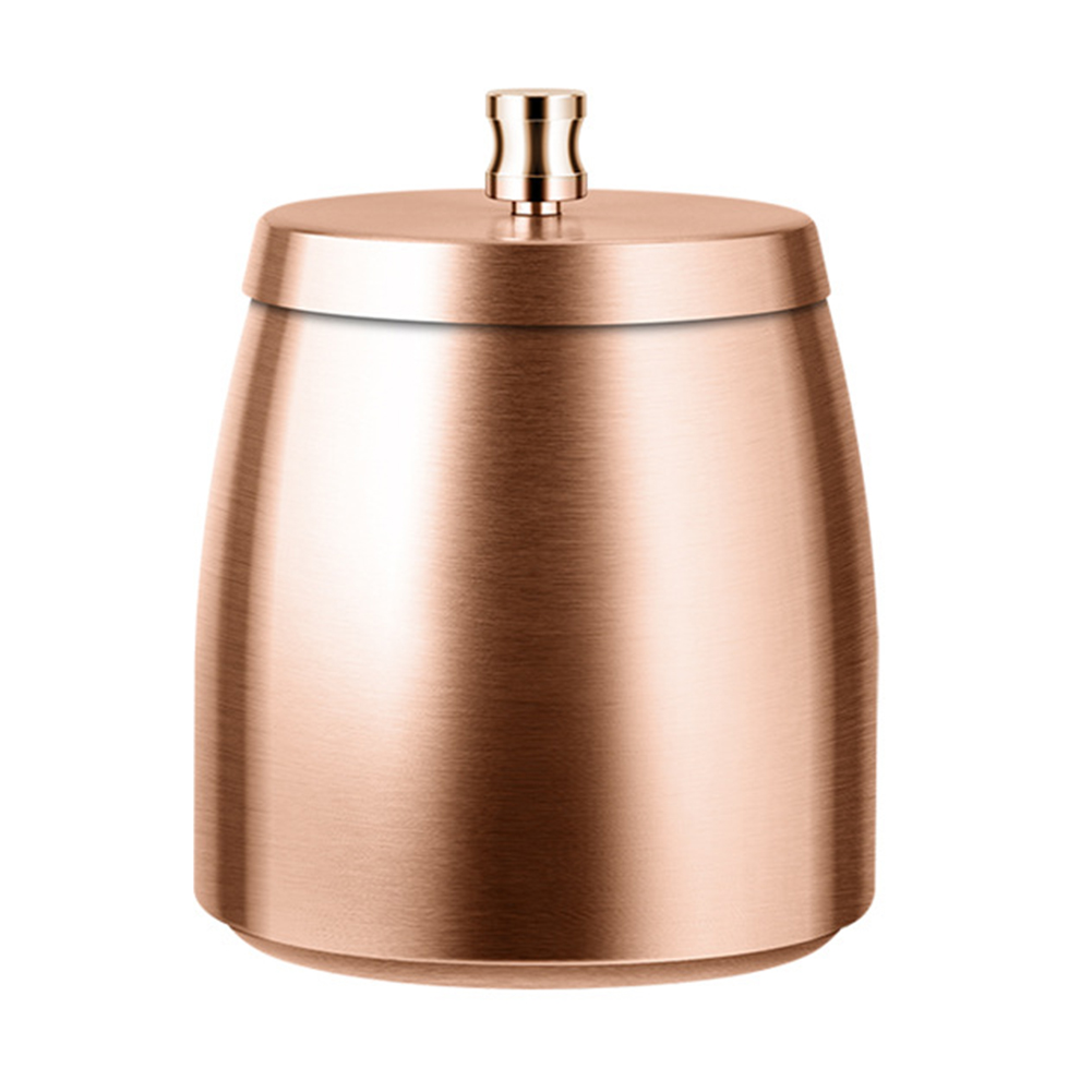 thumbnail image 4 of Cenicero A Prueba Viento Inodoro Sin Humo Con Tapa Bandeja Mesa Metal (oro Rosa), 4 of 5
