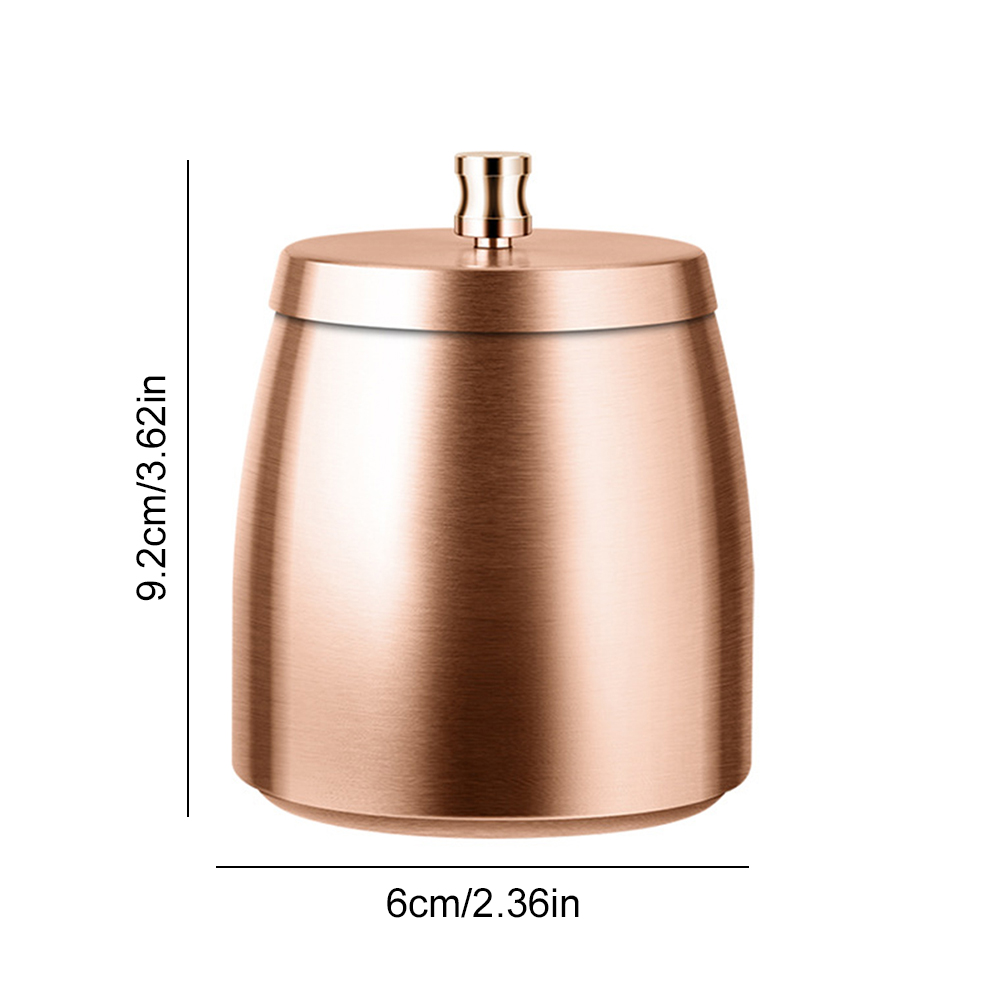 thumbnail image 5 of Cenicero A Prueba Viento Inodoro Sin Humo Con Tapa Bandeja Mesa Metal (oro Rosa), 5 of 5
