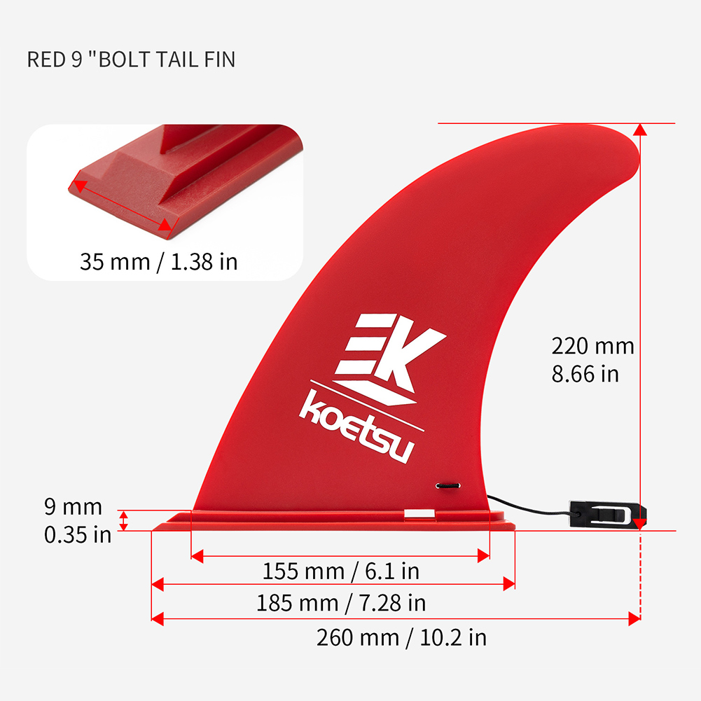 thumbnail image 5 of Paddle Board FIN Center para La Tabla Surf () Rojo, 5 of 5