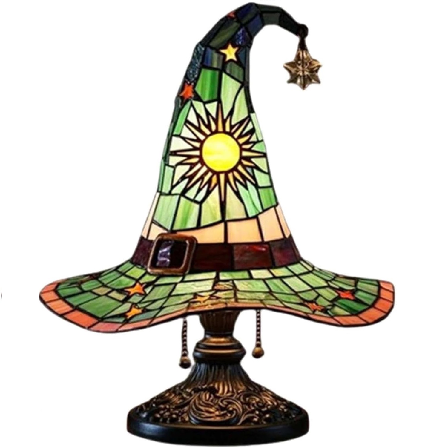 thumbnail image 2 of Lámparas Sombrero Bruja Lámpara Vidrio Con Encanto Místico Forma Hecha A Mano (D), 2 of 2