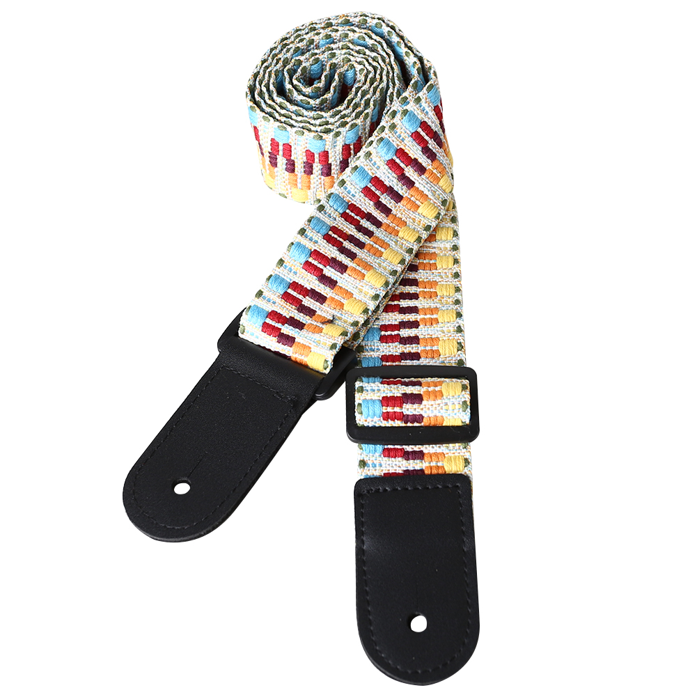 thumbnail image 2 of Correa Guitarra Ajustable Correas Arcoíris Con Extremos Cuero PU, 2 of 10