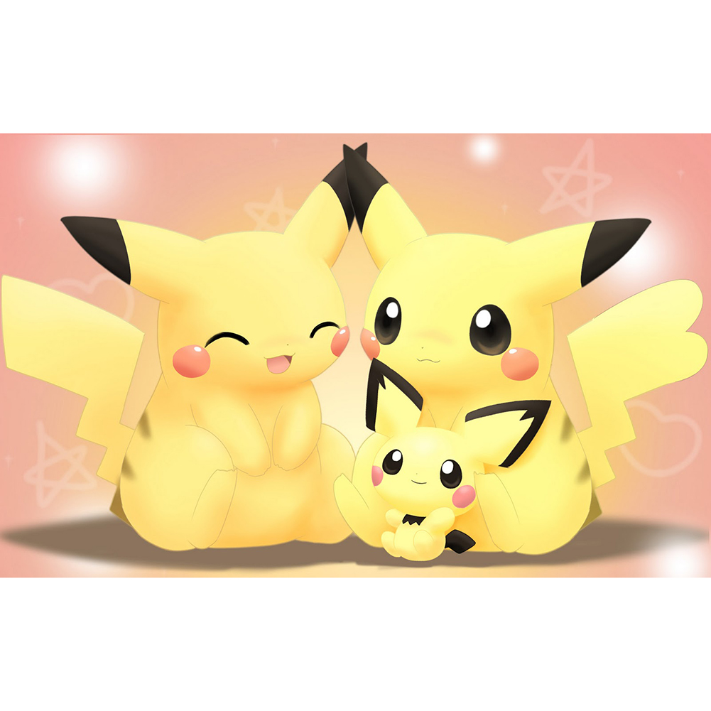 thumbnail image 2 of (pikachu-L1926) Lleno diamantes Anime japonés Pokémon Pikachu Serie dibujos animados Diamante resina 30 * 40 CM, 2 of 10