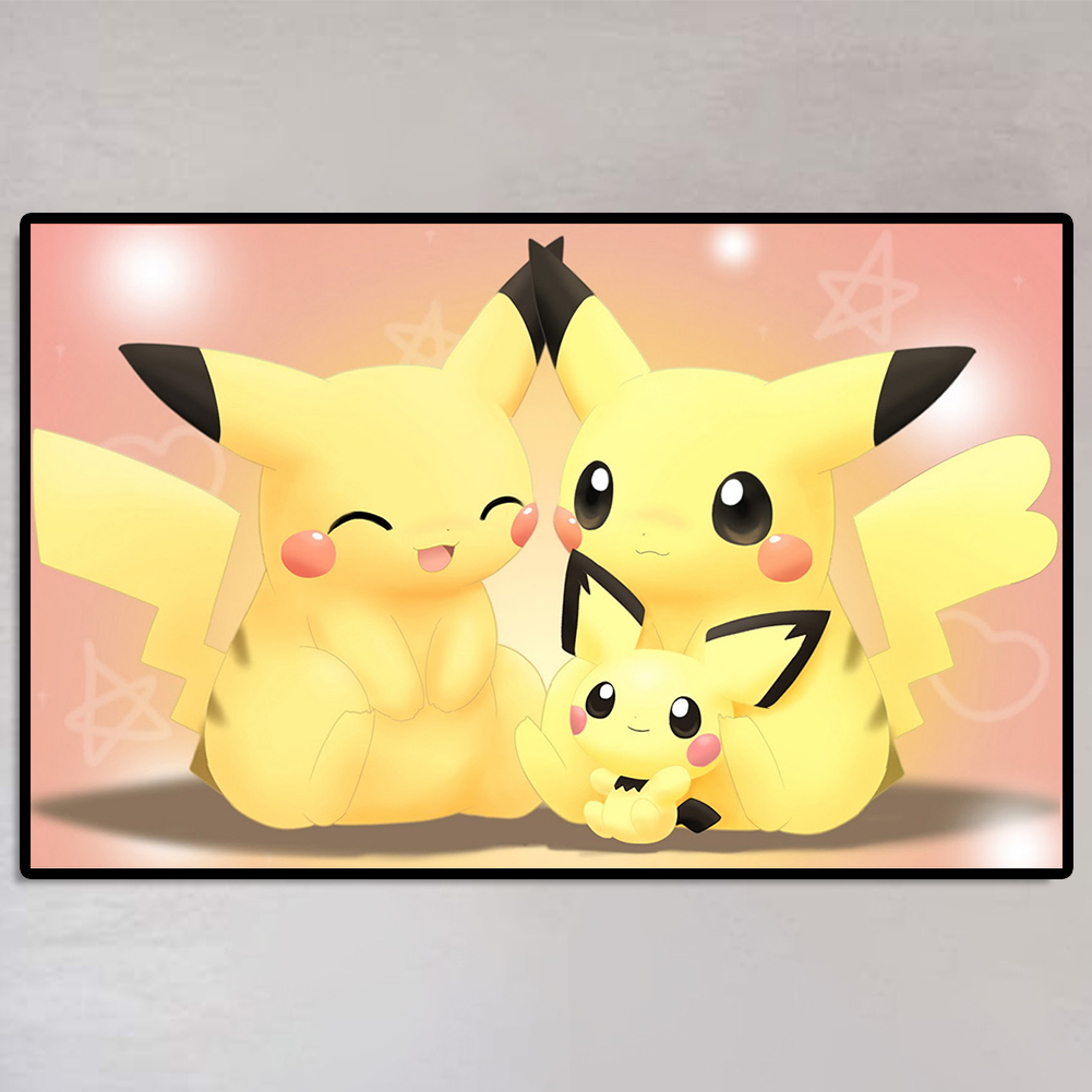 thumbnail image 4 of (pikachu-L1926) Lleno diamantes Anime japonés Pokémon Pikachu Serie dibujos animados Diamante resina 30 * 40 CM, 4 of 10