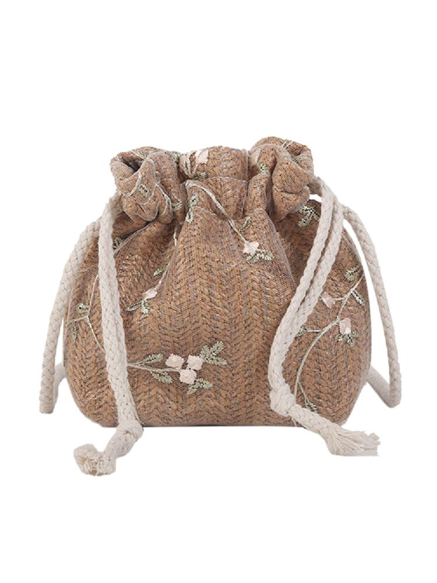 thumbnail image 2 of Bolsos Hombro Con Flores Encaje Bolsos Cruzados Paja para Mujer (marrón Oscuro), 2 of 10