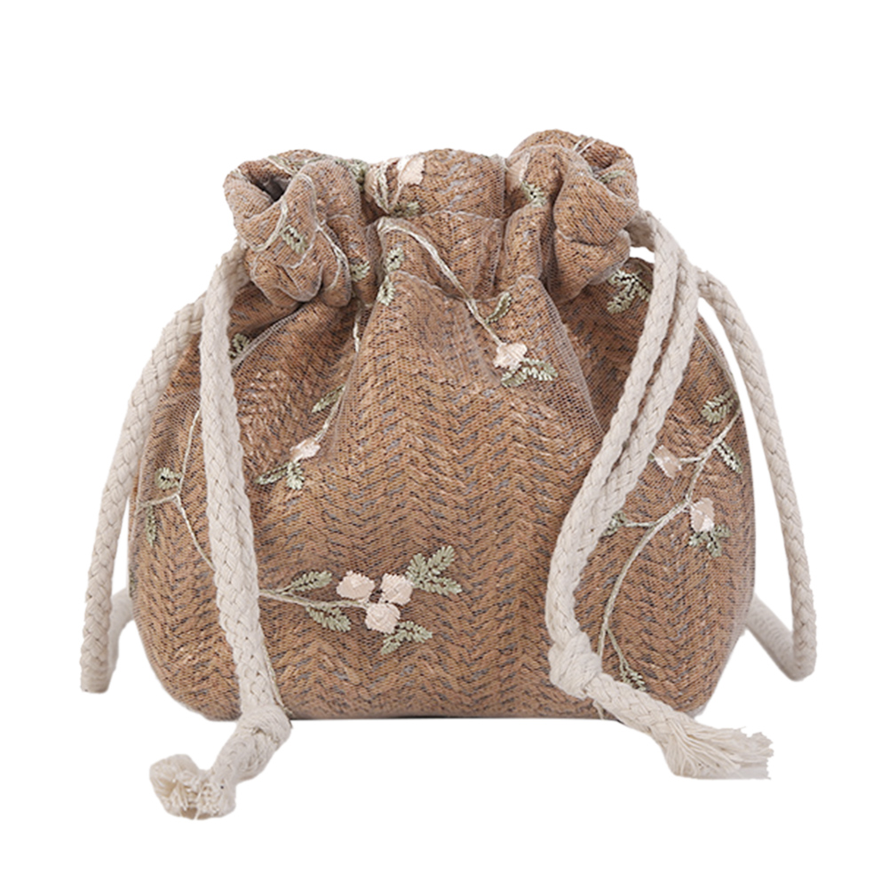 thumbnail image 3 of Bolsos Hombro Con Flores Encaje Bolsos Cruzados Paja para Mujer (marrón Oscuro), 3 of 10