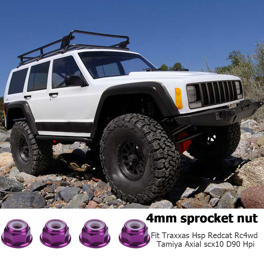 thumbnail image 4 of WDOplteas 4 Tuercas Bloqueo Aluminio para Coche RC 1/10 Axial SCX10 Crawler (púrpura), 4 of 10
